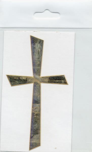 Wachsauflage, Kreuz 1, glanzgold, 105x57mm