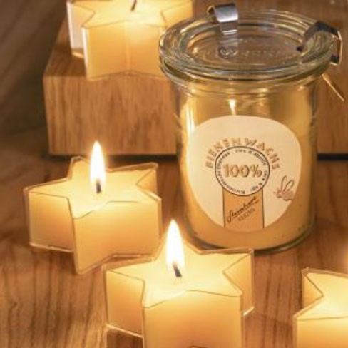 4 Duftsterne, Sternlichte, Starlights, 100% Bienenwachs