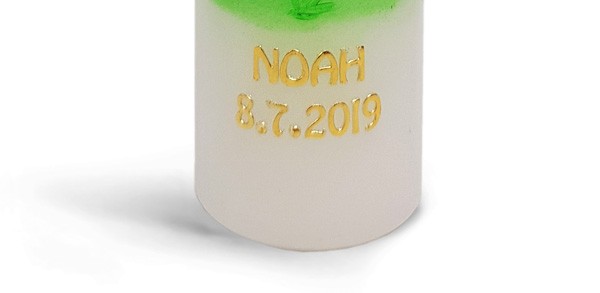 Namen und/oder Datum, Wachsbuchstaben, gold/silber, pauschal je Kerze