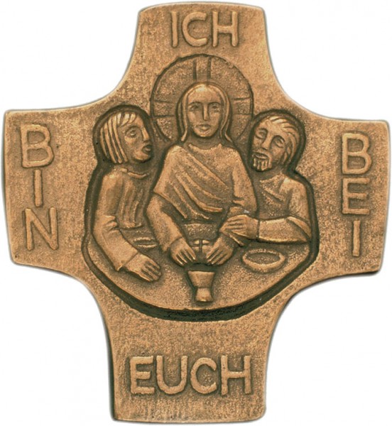 Bronzekreuz, 800917, Ich bin bei euch, 8,5x8cm