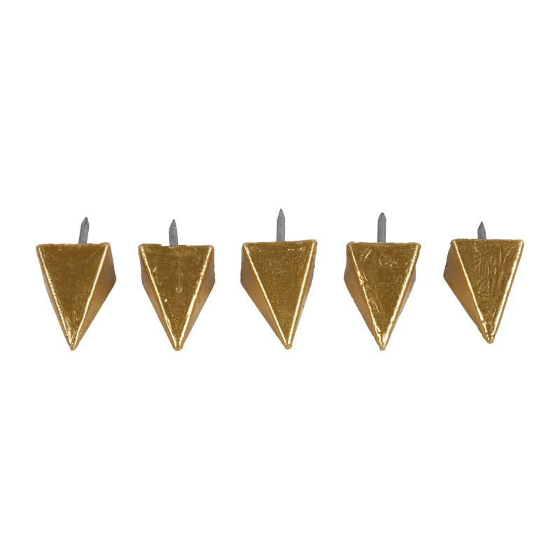 5 Wachsnägel, groß, gold, ~25x25x35mm
