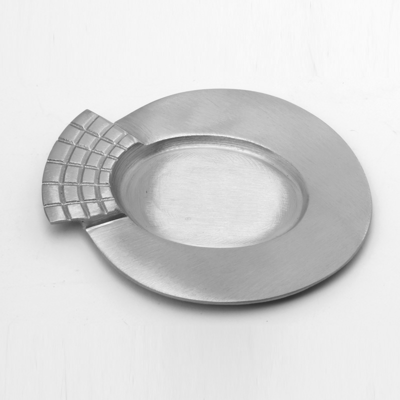 Leuchter fisch oval, silber matt, 12 x 11 cm
