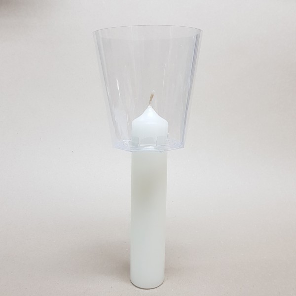 Windschutzbecher, PVC, für Kerzen Ø 35 - 50 mm, farblos, 8x11x12 cm