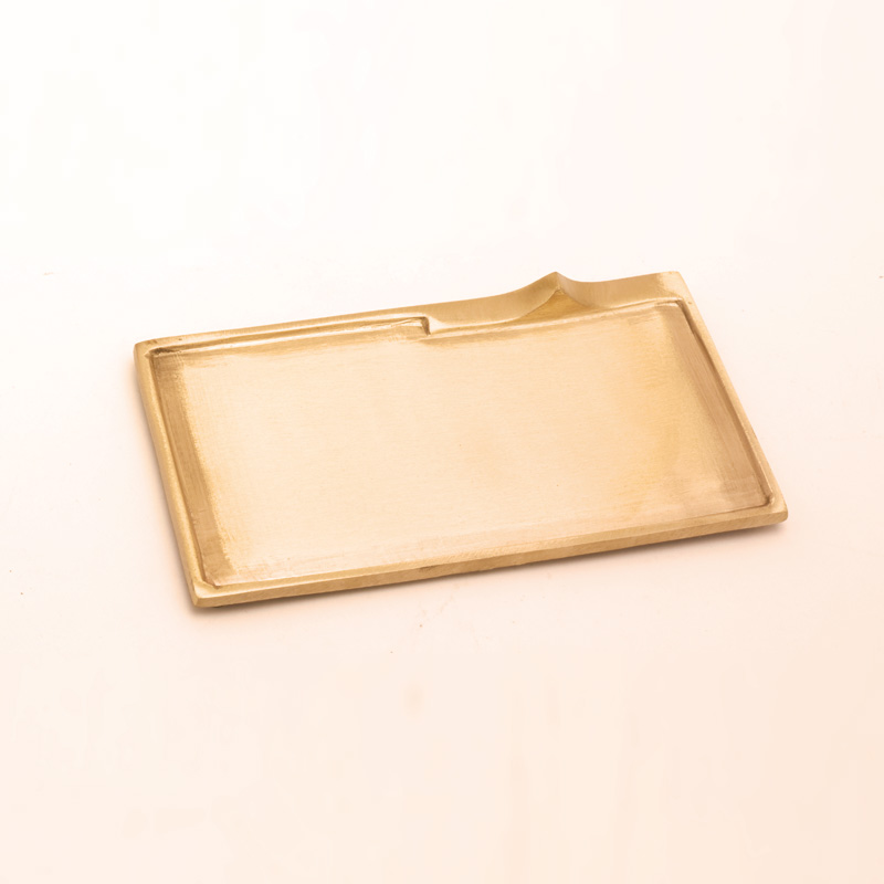 Rechteckleuchter groß, gold matt, 17 x 9 cm