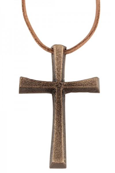 Bronzekreuz, Umhängekreuz, Ministrantenkreuz, 6cm, mit Band