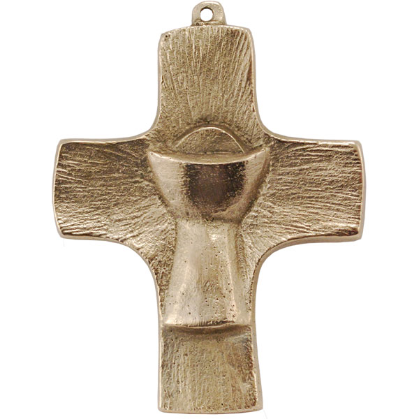 Bronzekreuz, 802041, Kreuz mit Kelch, 9 x 7cm