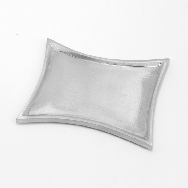 Trapezleuchter klein, silber matt, 11 x 7 cm