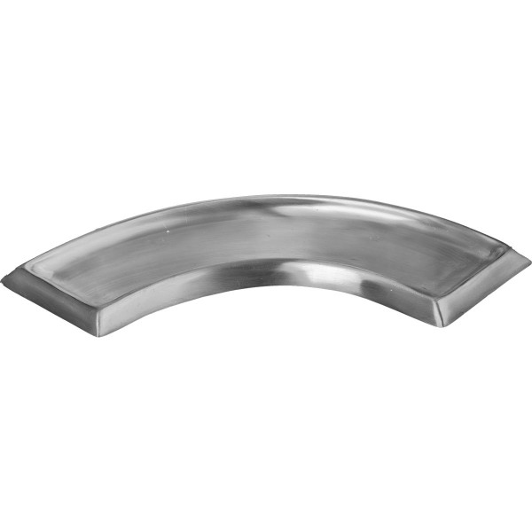 Kerzenteller, halbrund, silber matt