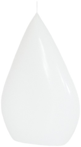 Formenkerze, Flachtropfen, 200 x 130 x 55 mm, weiß getaucht, #14105