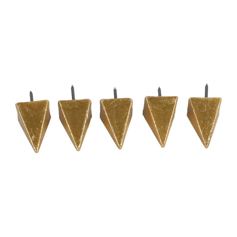 5 Wachsnägel, klein, gold, ~17x17x27mm