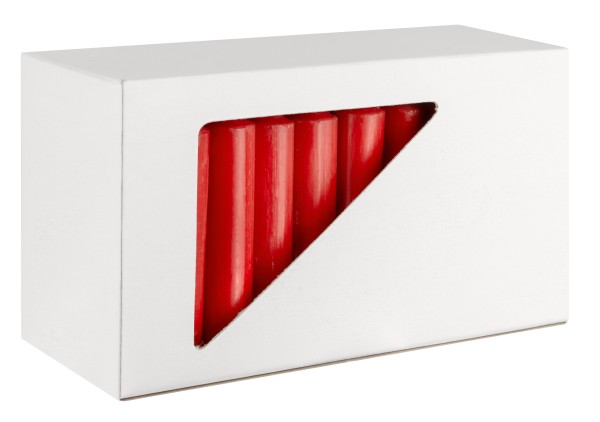 40 Pyramidenkerzen, 77x15 mm, rot