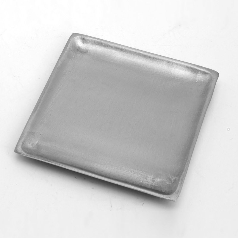 Kerzenteller, quadrat, 9 x 9 cm, silber matt
