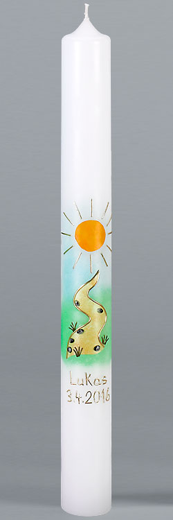Kommunionkerze, 5868, Weg, Sonne, gold, Größe wählbar