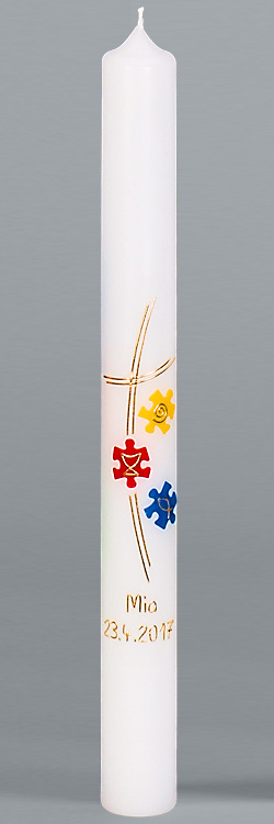 Kommunionkerze, Puzzle, gold, 5907, Größe wählbar
