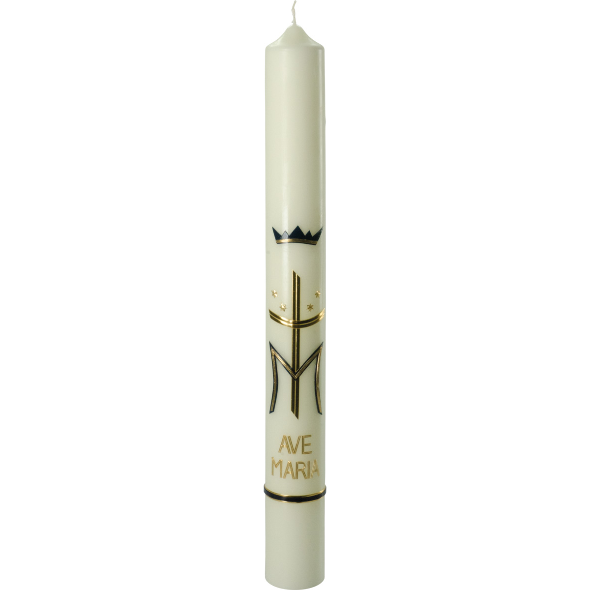 Marienkerze, #416, 600x60, Kreuz, M, Ave Maria