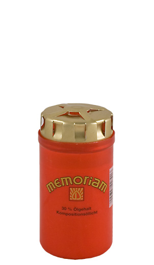 20 Grablichter, Memoriam Nr. 23, 2,5 Tage, mit SturmDeckel, rot