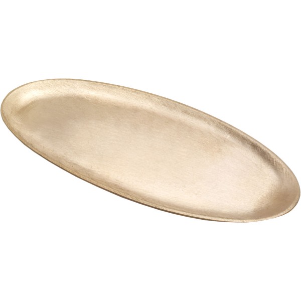 Kerzenteller, oval mittel, 16 x 7 cm, gold matt