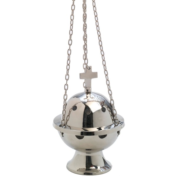 Sternsinger-Rauchfaß, Höhe 13 cm, silber, mit Kette