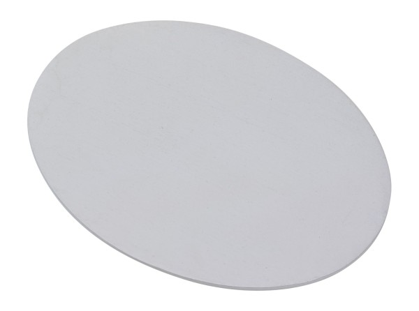 Kerzenteller, Alu, weiß, Oval, 13,5 x 10 cm / Für Ovale Kerzen mit Grundfläche 9 x 6 cm