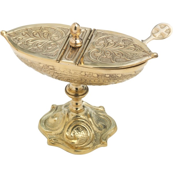 Schiffchen, klassisch, gold, Höhe 13 cm