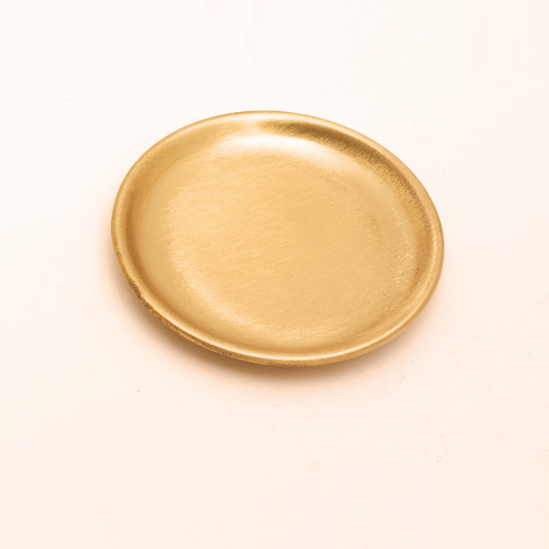 Kerzenteller, rund klein, Ø = 10 cm, gold matt