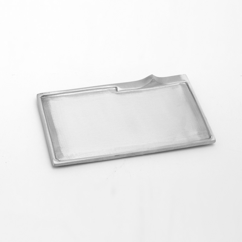 Rechteckleuchter klein, silber matt, 11 x 8 cm