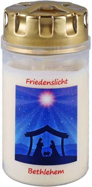 20 Friedenslichter, Friedenslicht Bethlehem, blaues Motiv, ca. 2,5 Tage