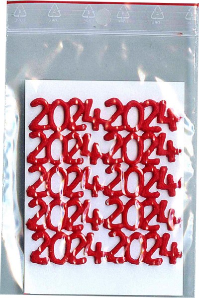 10x Zahlensatz für Ostertischkerzen, 20XX, rot