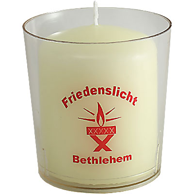 50 Friedenslichter Bethlehem mit Becher, 60x50mm, Paketpreis!