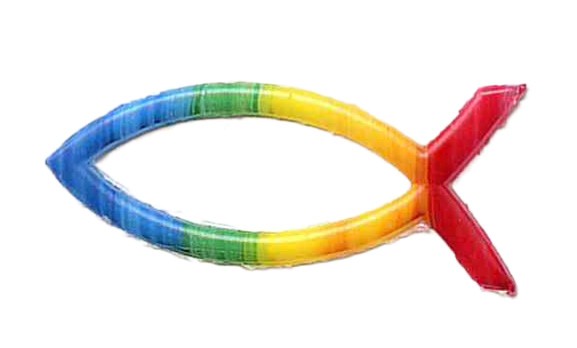 Wachsauflage, Fisch, Regenbogenfarben, 40x18 mm