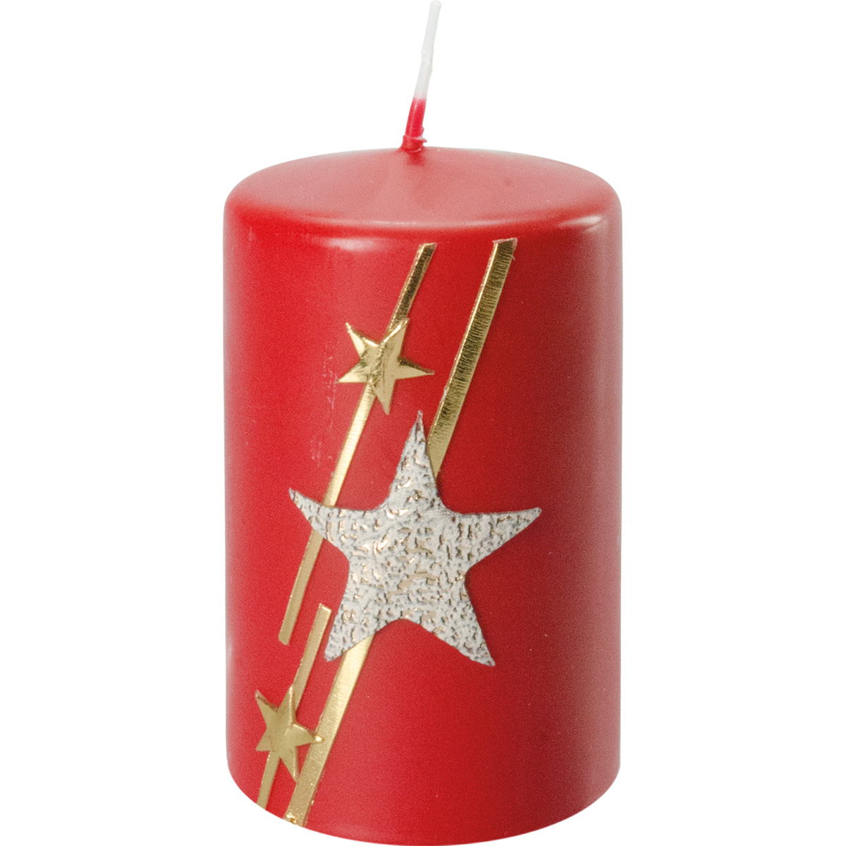 Weihnachtskerze, Stern, 10 x 6 cm, rubin, ~2739