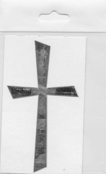 Wachsauflage, Kreuz 1, glanzsilber, 105x57mm