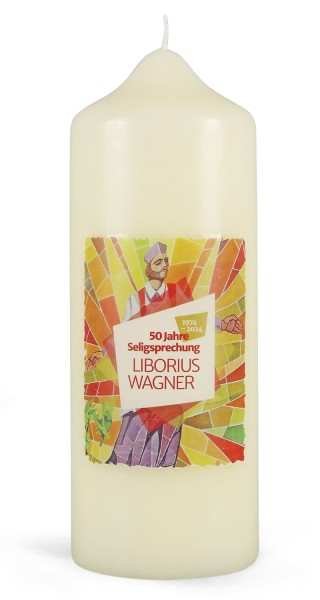 30 Fotokerzen, 50 Jahre Seligsprechung Liborius Wagner, 165x60, elfenbein